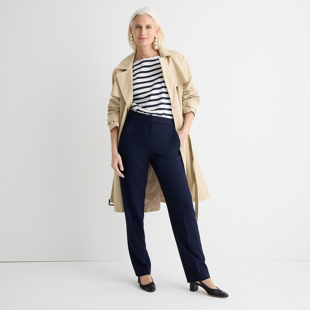 J.Crew Petite Kate Straight Leg Pant in Four Season Stretch Navy P0